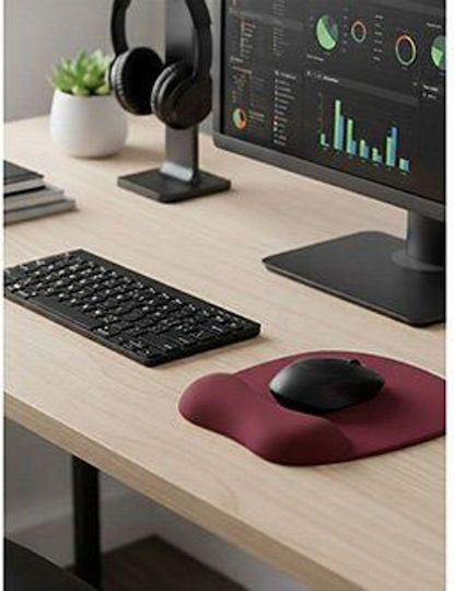 Powerton Pad pentru mouse (235mm) cu suport pentru încheietura mâinii Roșu WPEPE6-R