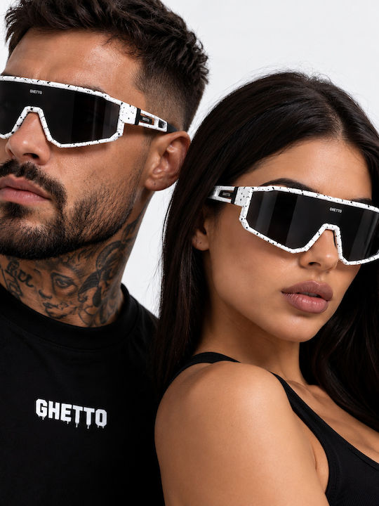 Ghetto Unisex Sonnenbrillen mit Horn umrandetem Rahmen Weißer Tartaruga
