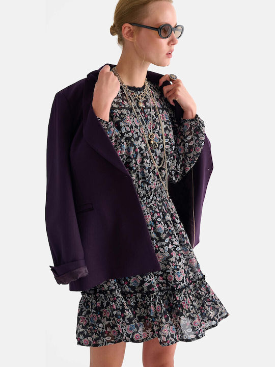 Rochii De Vară Pentru Femei Mini Rochie-Cămașă Cu Volane Multicolor
