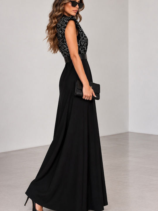 Maxi Evening Satin Silver Dress