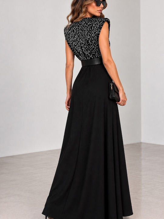 Maxi Evening Satin Silver Dress