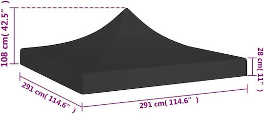 Κάλυμμα για Κιόσκι Μαύρο 2.9x2m