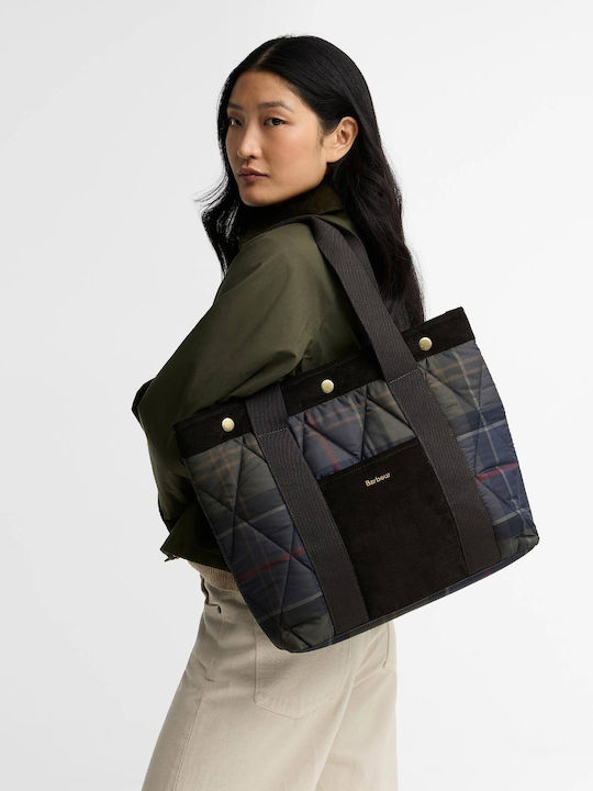 Tartan Fabric Women's Tote Bag Black
