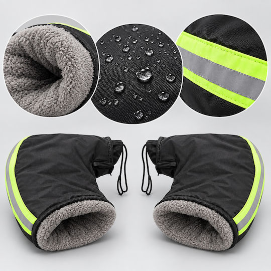 Angel Shopping Motorcycle Hand Rain Covers Waterproof Reflective Strip Pu Green