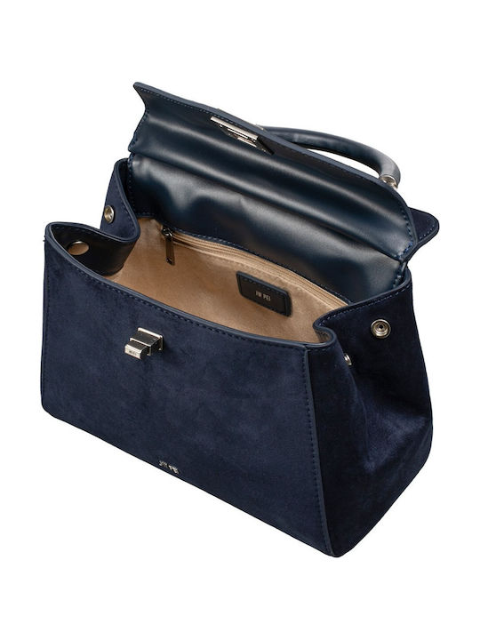 Γυναικεία Τσάντα Χιαστί / Χειρός Suede Navy Μπλε