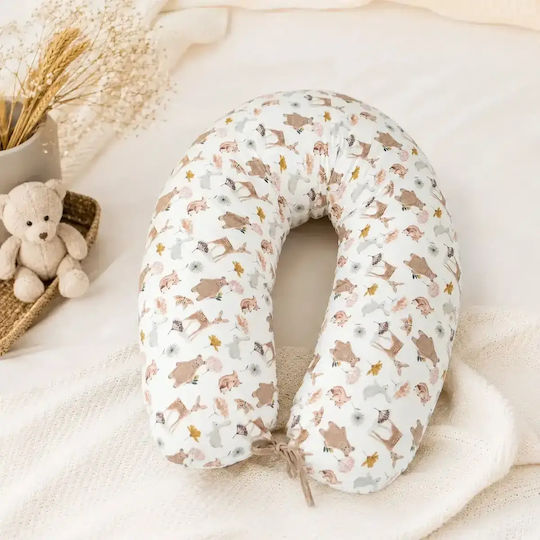 Baby Star Pernă Sarcină & Alăptare Albă D058-FOREST FRIENDS 180cm