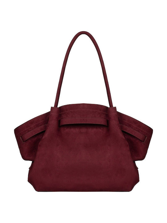 Γυναικεία Tote Τσάντα Suede Μπορντό