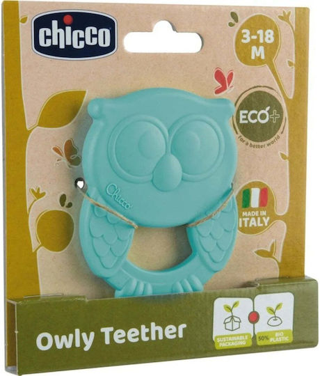 Chicco Owl Teether Ring for Teething from Plastic for 3 Months+