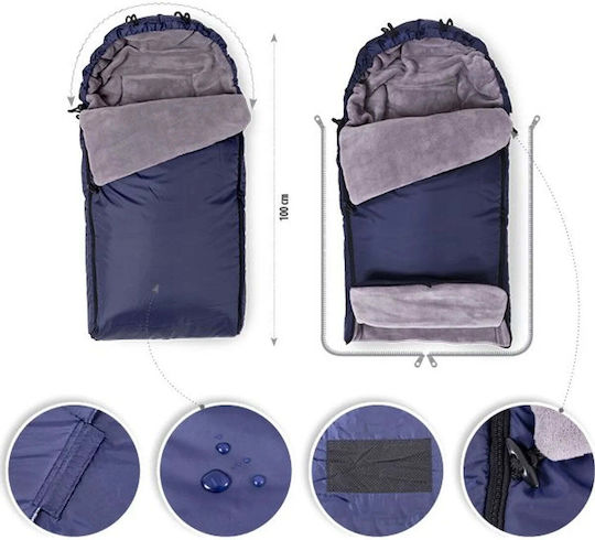 Matex Sac de picioare pentru cărucior Albastru 80x100εκ.