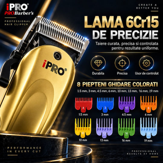 Professionelle Wiederaufladbare Haarschneidemaschine Gold