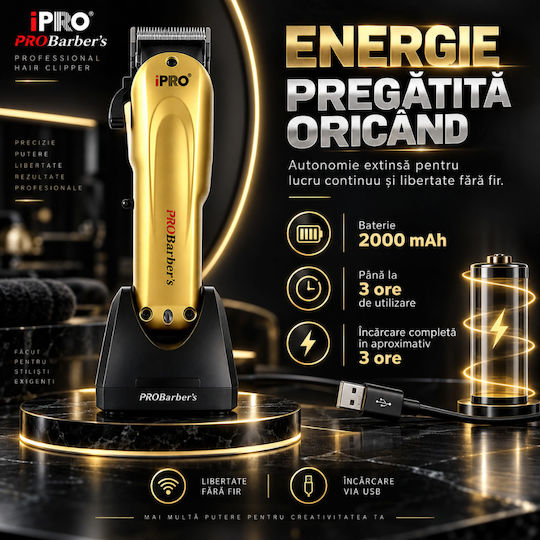 Professionelle Wiederaufladbare Haarschneidemaschine Gold