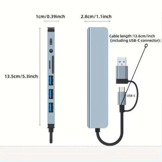 8-Port USB 3.0 Hub with USB-C Connection