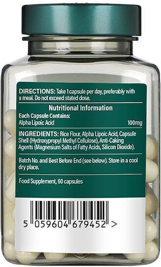 Holland & Barrett Alpha Lipoic Acid 100mg 60 Κάψουλες