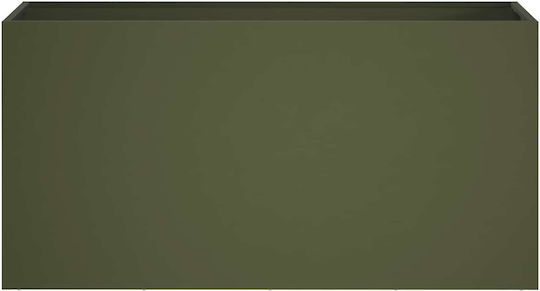 vidaXL Metallic Olive Green Planter Box 100x30x50cm