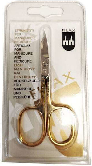 Filax Gold Nail Scissors with Curved Tip 1 Piece