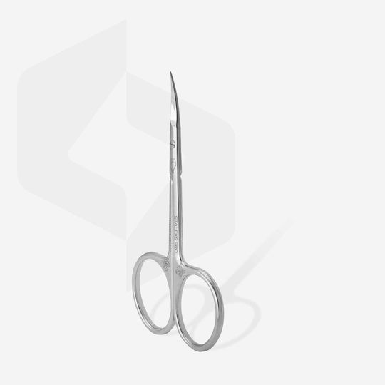 Staleks Nail Scissors Pro Stainless with Curved Tip Cuticles Silver 1 Piece