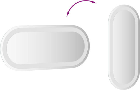 vidaXL Oglindă de baie rectangulară LED 60x25cm transparentă