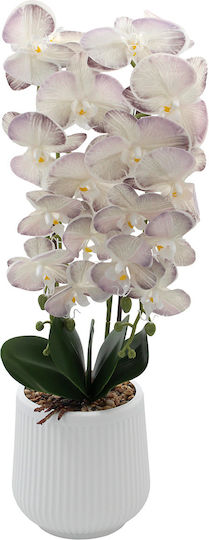 Keskor 22303-6 Künstliche Blumenkomposition Orchidee F16x60 cm Grau Lila Kunststofftopf