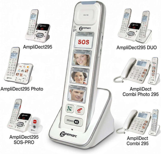 Geemarc Extra Handset Geemarc Amplidect 295 4 Photo Keys Sos Button White