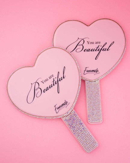 Emmanouela Cosmetics Schminkspiegel Hand You Are Beautiful Rosa