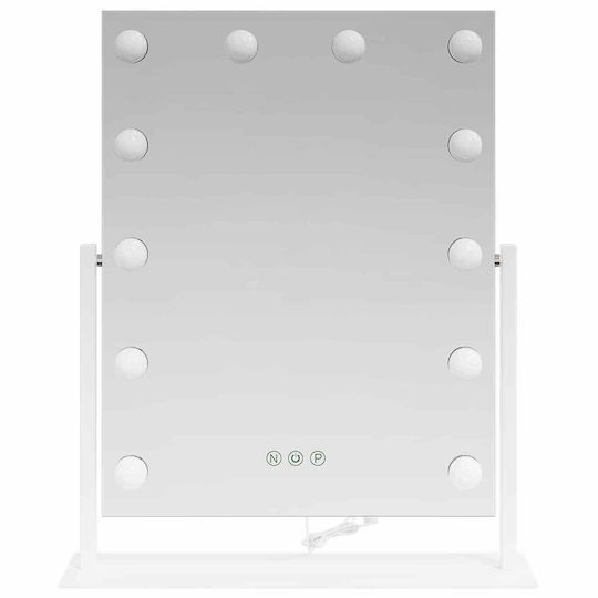 vidaXL Makeup Mirror Tabletop with Light 44x53cm White