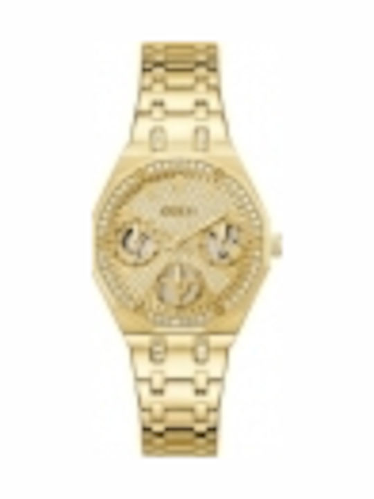 Guess Ladies Women’s Chronograph Battery Watch with Stainless Steel Bracelet Gold