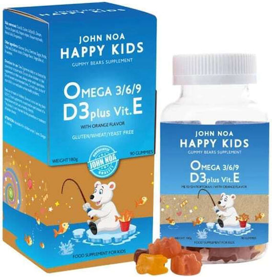 Amhes John Noa Happy Kids Omega 3/6/9 Fischöl Ungesüßt 90 Gummis