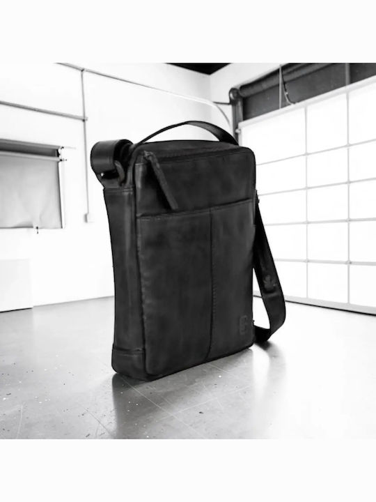 Leather Men's Shoulder / Crossbody Bag Black