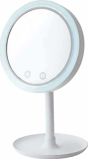 Schminkspiegel Tischgerät mit Licht und Ventilator Weiß