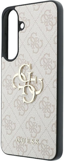 Guess Husă din piele cu logo metalic 4G Samsung Galaxy S26 FE Roz