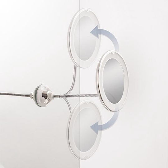 Oglindă de machiaj cu braț flexibil și ventuză Innovagoods V0101221 Alb Ø20cm