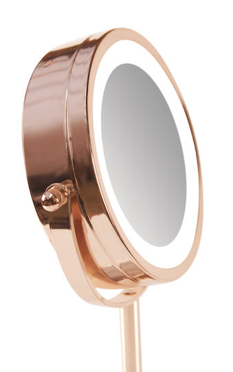 Rio Tisch-Schminkspiegel mit Licht 5 × 5 cm, Rosa