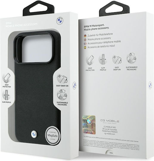 Bmw Kevlar Metal Logo Magsafe Θήκη Apple Iphone 18 Pro 17 Μαύρο