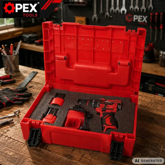 Opex Tools OPX28036 Mașină de Găurit Cu Percuție Cu Baterie Brushless 16.8V 2x1.5Ah