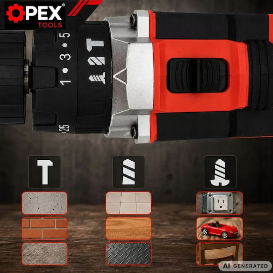 Opex Tools OPX28033 Ударен Акумулаторен Дрел-Винтоверт 21V 2x1.5Ah