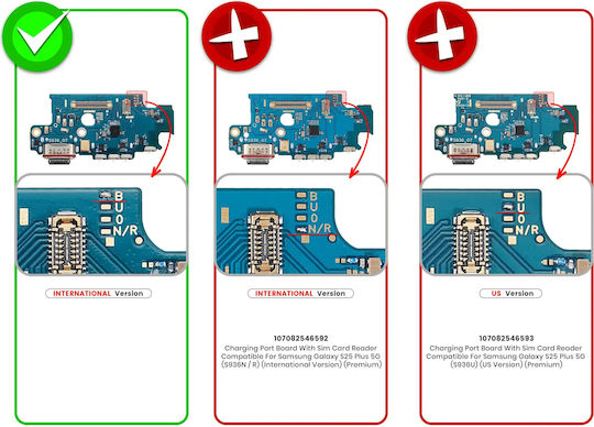 Ladestellenplatine Simkartenleser Samsung Galaxy S25 Plus 5G S936b Internationale Version Premium