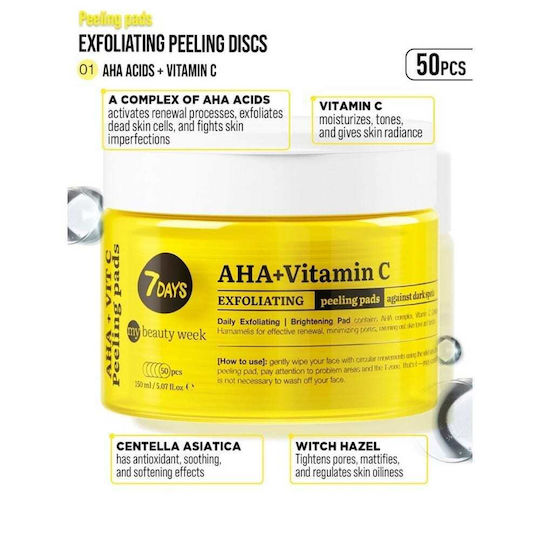 7days Șervețele Peeling pentru față 50 bucăți