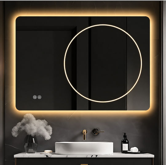Futura F-4040 Ορθογώνιος Led Αφής 120x70cm Λευκός