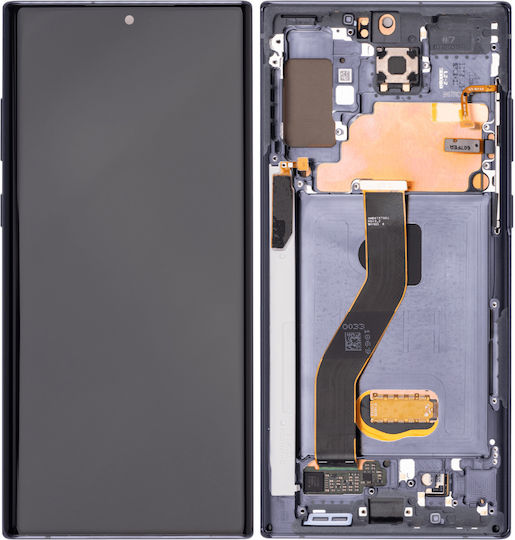 OLED Ersatzbildschirm mit Rahmen Samsung Galaxy Note 10+ 5G Aftermarket Plus Aura Schwarz