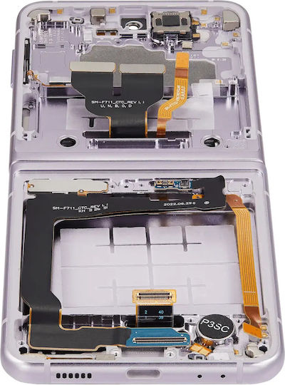 Вътрешен OLED модул с рамка Samsung Galaxy Z Flip 3 5G US и International Aftermarket Лавандулов