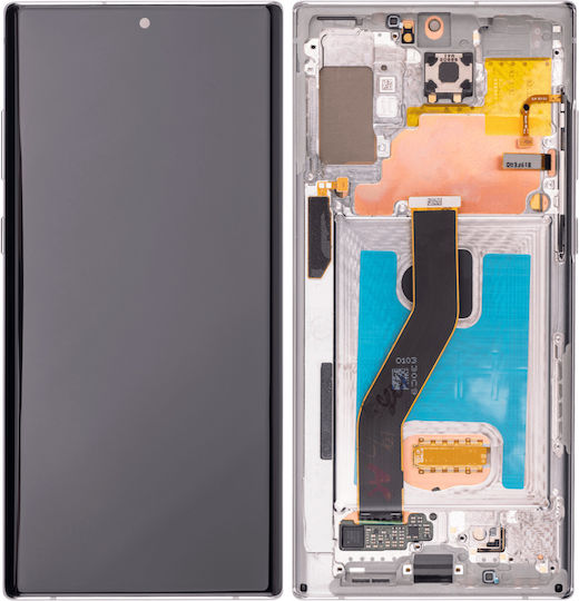 OLED Montage Rahmen Samsung Galaxy Note 10 Plus 5G Aftermarket Plus Aura Glow Silber