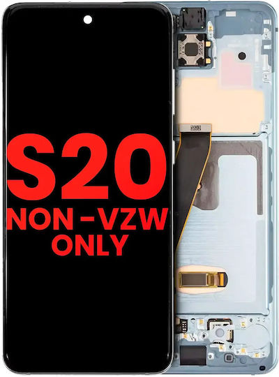 OLED Асембли Рамка Samsung Galaxy S20 5g Non-verizon 5g Uw Рамка Aftermarket Plus Облачно Син