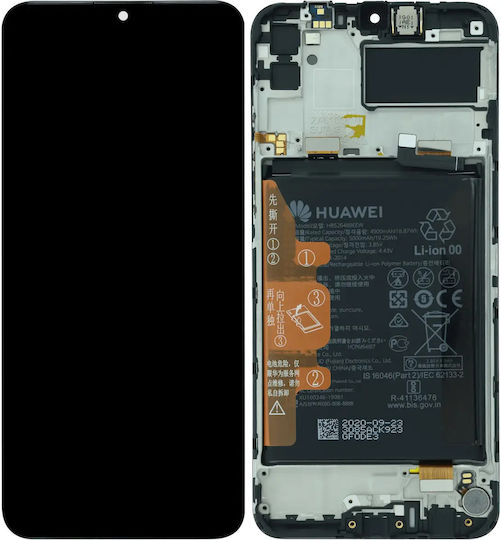 Lcd Assembly Frame Huawei Y6p 2020 Service Pack Midnight Black