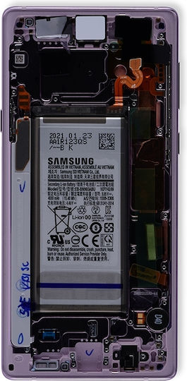 OLED модул с рамка Samsung Galaxy Note 9 Service Pack лавандово лилав