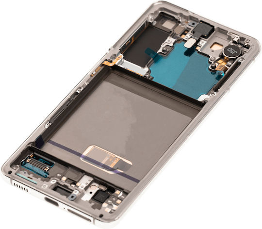 Asamblare OLED cu ramă Samsung Galaxy S21 5g Aftermarket Plus Alb Fantomă