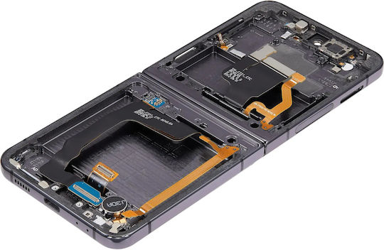Вътрешен OLED модул с рамка Съвместим със Samsung Galaxy Z Flip 4 5G F721 US и международна версия aftermarket графитен