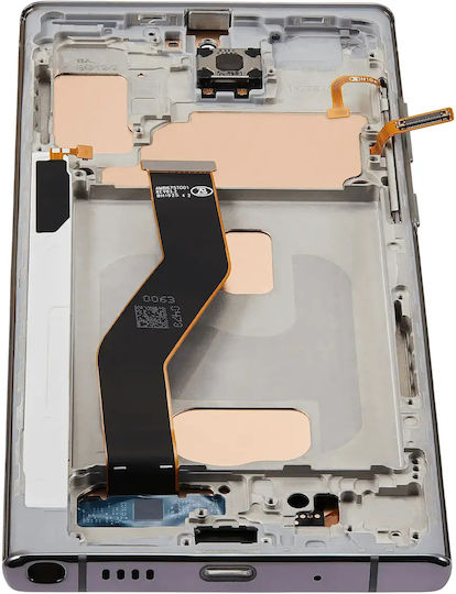 Ersatzbildschirm mit Rahmen Ohne Fingerabdrucksensor Samsung Galaxy Note 10 Plus Aftermarket Plus Incell Aura Glow Silber