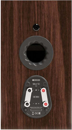 Silver 50 8G Pair of Hi-Fi Bookshelf Speakers 100W 2-Way W18.5xD33.2xH33.5cm Walnut