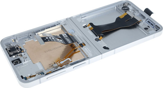 Innen-OLED-Baugruppe mit Rahmen Samsung Galaxy Z Flip 7 Fe 5G Service Pack Weiß