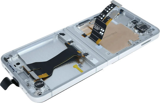 Innen-OLED-Baugruppe mit Rahmen Samsung Galaxy Z Flip 7 Fe 5G Service Pack Weiß